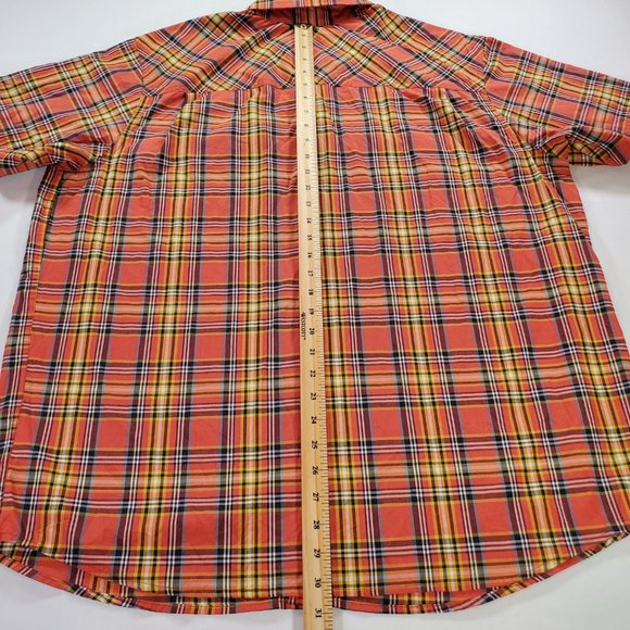 Outdoor Research Shirt Seapine Mens 3XL Orange Plaid Button Down Hiking Gorpcore - Picture 12 of 14